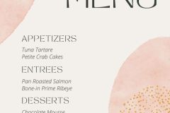 Abstract Organic Wedding Menu