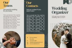 Gray & Dark Green Wedding Organizer Trifold Brochures