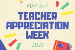 Yellow Blue School Supplies Illustrations Bright and Bold Teacher Appreciation Education Flyer